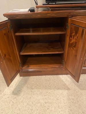 PANASONIC 42” FLATSCREEN PLASMA HDTV, SOLID WOOD TV STAND AND LG BLUE-RAY DVD PLAYER