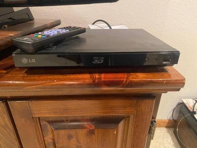 PANASONIC 42” FLATSCREEN PLASMA HDTV, SOLID WOOD TV STAND AND LG BLUE-RAY DVD PLAYER