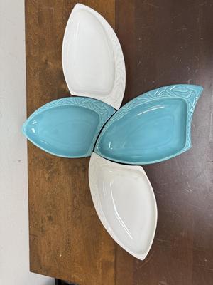 Mid Century Modern Calif Pottery Curved Trays Laguna L66