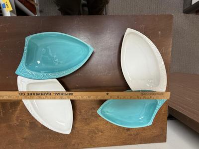 Mid Century Modern Calif Pottery Curved Trays Laguna L66