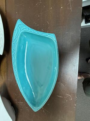 Mid Century Modern Calif Pottery Curved Trays Laguna L66