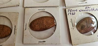 50 Smashed Elongated Pennies, Some Rare! 1932 World's Fair