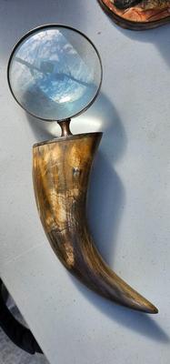 Antique Buffalo Horn Magnifying Glass Large