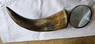 Antique Buffalo Horn Magnifying Glass Large