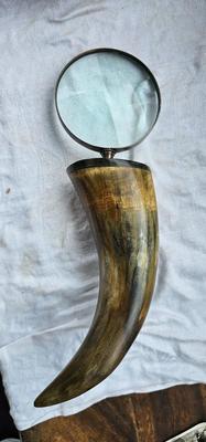 Antique Buffalo Horn Magnifying Glass Large
