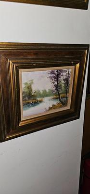 2 vintage oil Landscape Paintings Signed Mancini