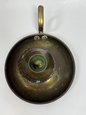 Vintage Brass Chamberstick Candleholder with Thumb Holder & Drop Tray