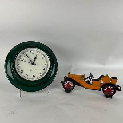 BR1097 Cast Iron Car Door Stop with Round English Wall Clock