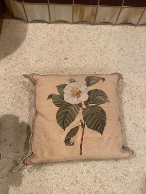 WALL DECOR, MATCHING THROW PILLOW AND PRETTY FAUX AFRICAN VIOLET