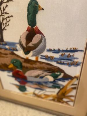NEEDLEPOINT AND YARN WALL ART