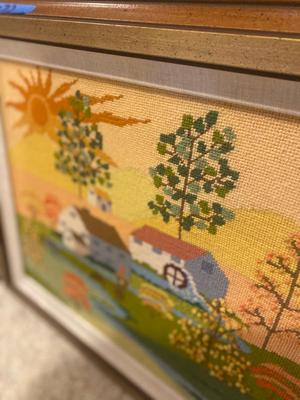 NEEDLEPOINT AND YARN WALL ART
