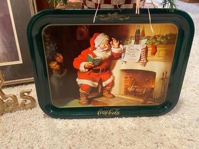 “VISIONS OF SUGARPLUMS” By TOM BROWNING AND COCA-COLA SANTA TIN TRAY