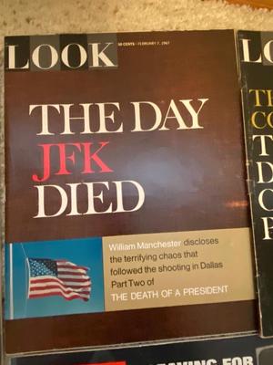 LIFE & LOOK MAGAZINES FROM 1967 on JFK AND GOING TO THE MOON