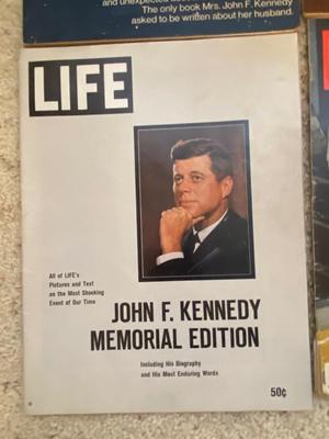 LIFE & LOOK MAGAZINES FROM 1967 on JFK AND GOING TO THE MOON