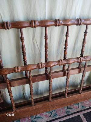 Antique Full Size Spindle Jenny Lynd Bed - Headboard & Footboard