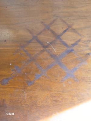 Anique drop leaf Hi-Lo by metal stand / typewriter stand with drop down adjustable wheels - Phila. Pa.