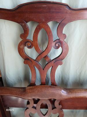 Vintage Kindel Oxford Chippendale full sized bed / Headboard / Footboard with side rails