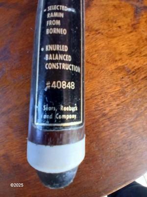 Two vintage pool cues - Sears Roebuck # 40848 48" cue & an older unmarked two-piece cue with case