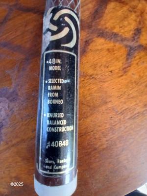 Two vintage pool cues - Sears Roebuck # 40848 48" cue & an older unmarked two-piece cue with case