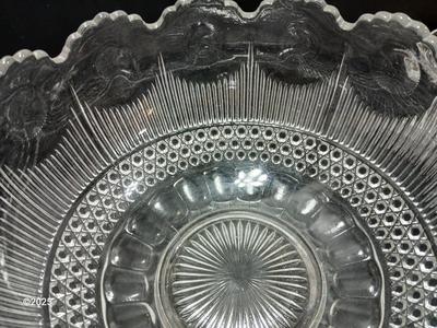 U.S. Glass MANHATTAN Punch Bowl Set & 12 Cups. Tiffin Franciscan with lidded candy dish