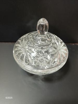 U.S. Glass MANHATTAN Punch Bowl Set & 12 Cups. Tiffin Franciscan with lidded candy dish