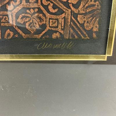 M757 Signed and Numbered Oriental Lithograph "Rose Fan"