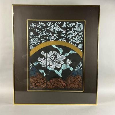 M757 Signed and Numbered Oriental Lithograph "Rose Fan"