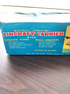 VINTAGE AIRCRAFT CARRIER IN ORIGINAL BOX BY MARX TOYS