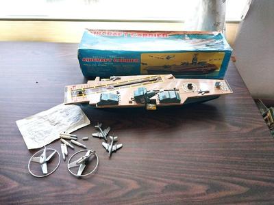 VINTAGE AIRCRAFT CARRIER IN ORIGINAL BOX BY MARX TOYS