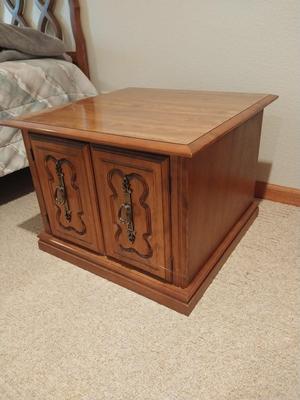 WOODEN END TABLE WITH STORAGE