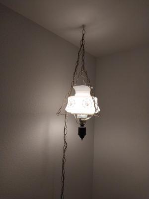 VINTAGE HANGING GLASS LAMP