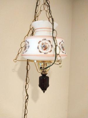 VINTAGE HANGING GLASS LAMP