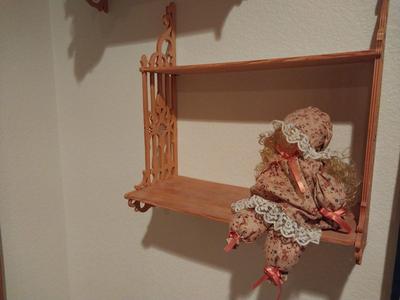 TWO HAND CARVED WALL SHELVING
