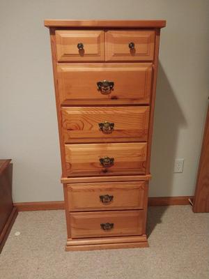 SIX DRAWER WOODEN CHEST OF DRAWERS
