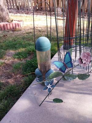 METAL WALL HUNG BUTTERFLIES-METAL FENCING AND BIRD FEEDER