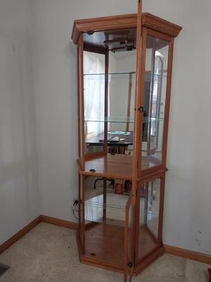 CLASS DISPLAY CABINET WITH LIGHTING ON TOP AND BOTTOM