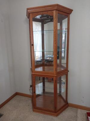 CLASS DISPLAY CABINET WITH LIGHTING ON TOP AND BOTTOM