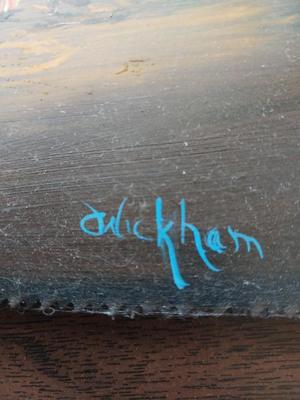 TWO HAND PAINTED SAWS SIGNED BY WICKHAM