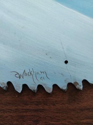 TWO SAW BLADES HAND PAINTED BY WICKHAM-BEAUTIFUL