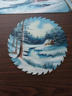 SIGNED BY WICKHAM HAND PAINTED SAW BLADES