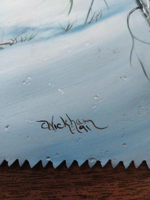SIGNED BY WICKHAM HAND PAINTED SAW BLADES