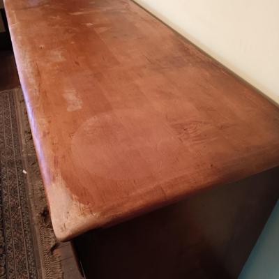 LOT 2: Vintage Maple Wood Desk / Console