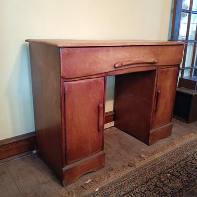 LOT 2: Vintage Maple Wood Desk / Console