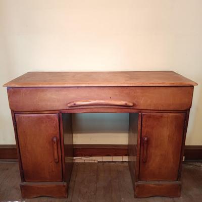 LOT 2: Vintage Maple Wood Desk / Console