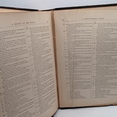 LOT 10: P.F. Collier 1887 History of the World and All Its Great Sensations 2-Volume Set w/ Hammond's 1966 World Atlas