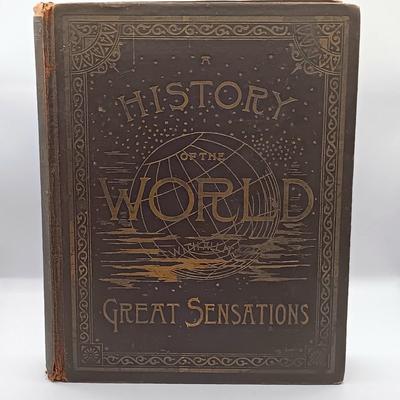 LOT 10: P.F. Collier 1887 History of the World and All Its Great Sensations 2-Volume Set w/ Hammond's 1966 World Atlas