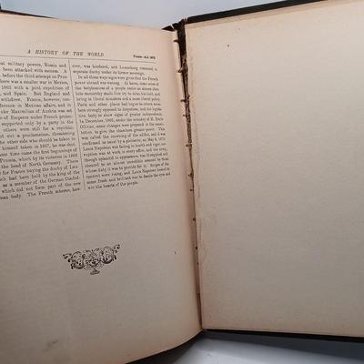LOT 10: P.F. Collier 1887 History of the World and All Its Great Sensations 2-Volume Set w/ Hammond's 1966 World Atlas