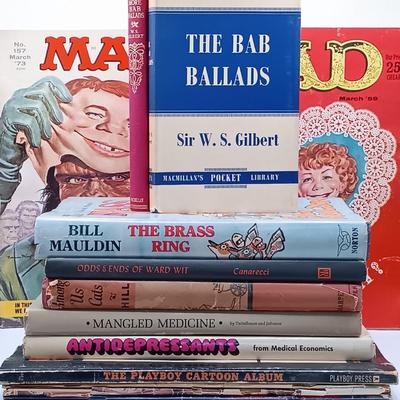 LOT 12: Vintage 50s to 70s Mad Magazines, W.E. Hill's 1926 Among Us Cats, Gilbert's The Bab Ballads & More