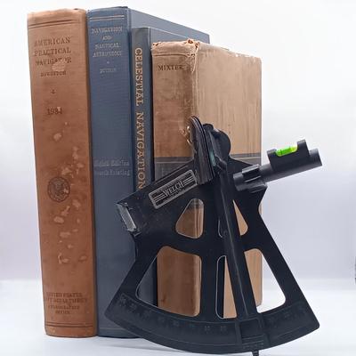LOT 16: W.M. Welch Scientific Co. Sextant Model 3536, Bowditch's 1934 American Practical Navigator & More