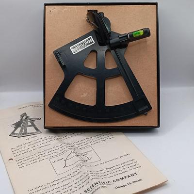 LOT 16: W.M. Welch Scientific Co. Sextant Model 3536, Bowditch's 1934 American Practical Navigator & More